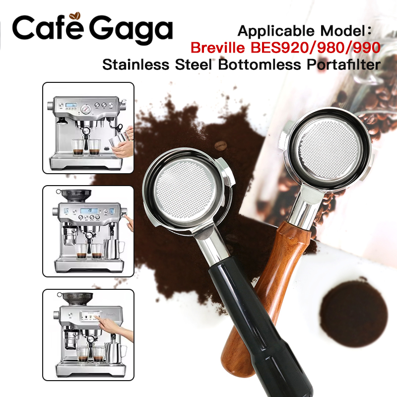 Naked Portafilter Bottomless - Breville 스테인리스 스틸 바닥 없는 포타필터,