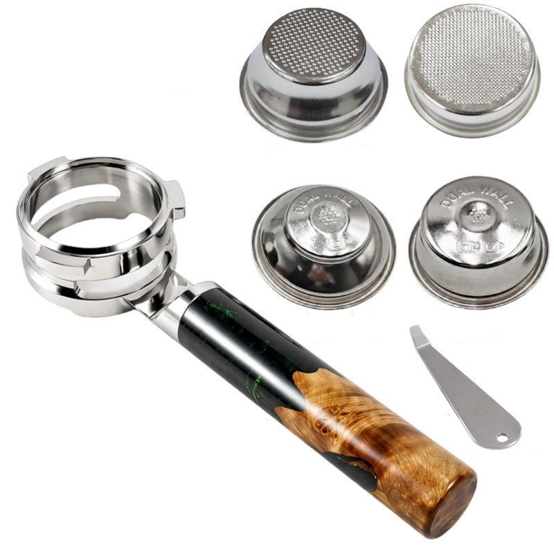 Naked Portafilter Bottomless - 스테인리스 스틸 플랫 플레이트 54mm 속이
