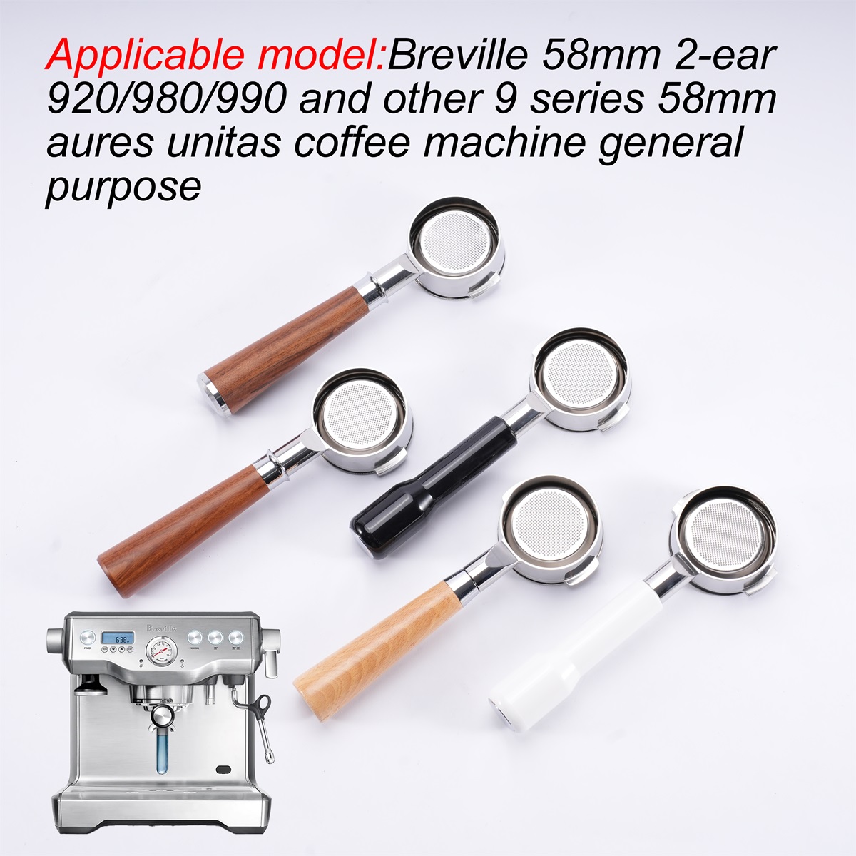 Naked Portafilter Bottomless - 58mm Bottomless Portafilter Breville BES920/980/990 스테인레스