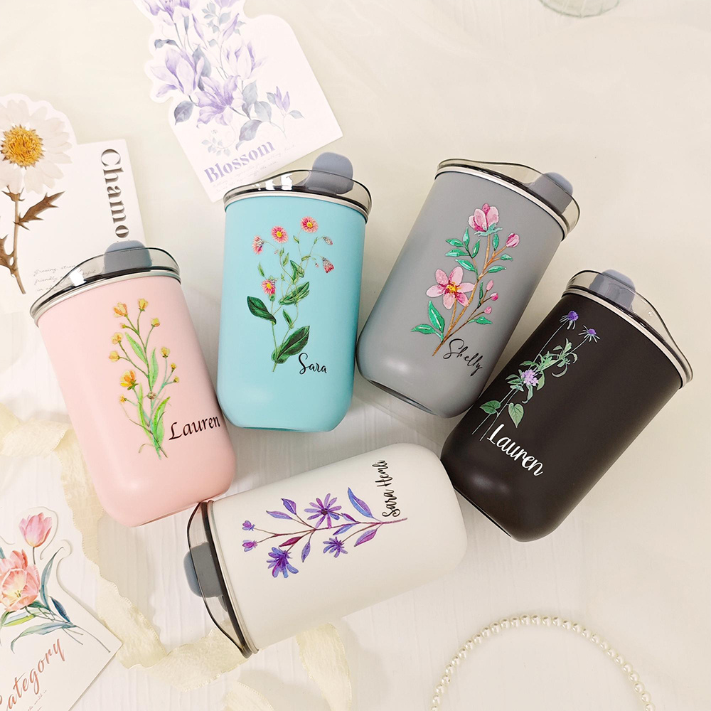 맞춤형 태어닝 플라워 스테인리스 스틸 텀블러(플립 뚜껑 - Coffee Equipment Eu 리뷰 및 가격