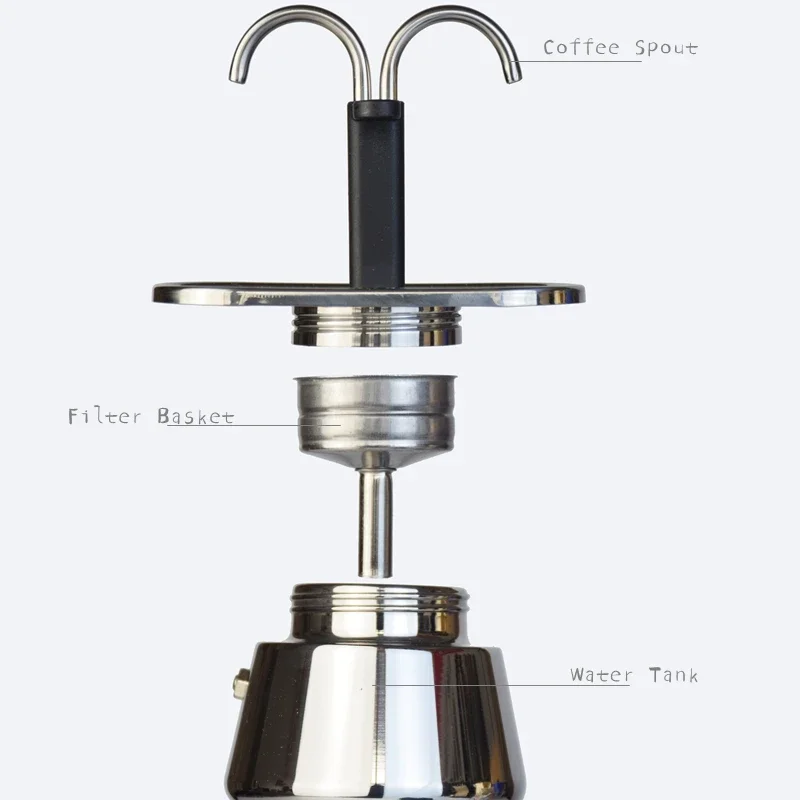 200ML 미니 모카 포트 더블 튜브 304 스테인레스 - Coffee Vending Equipment 리뷰 및 가격