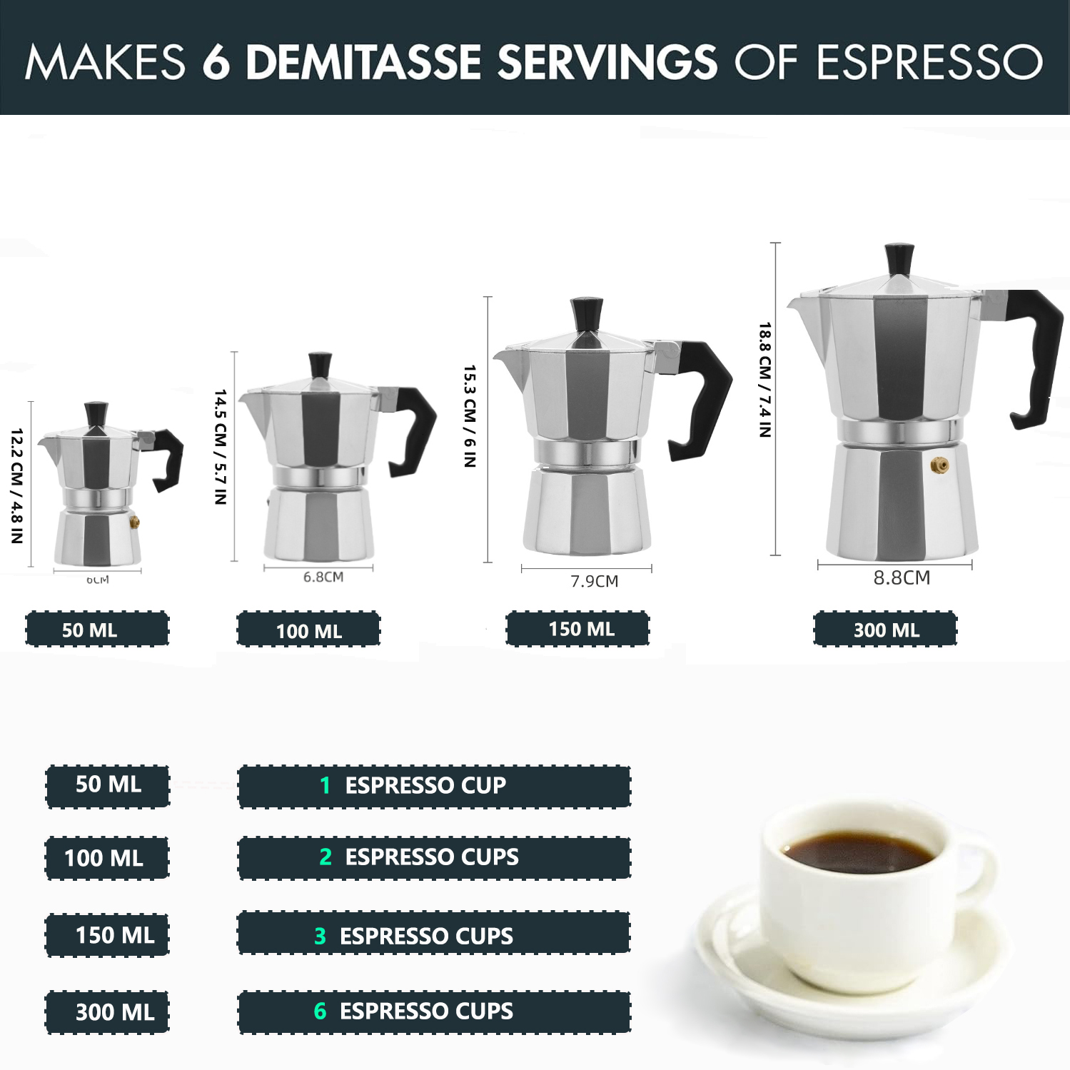 클래식 알루미늄 모카포트 50-300ML 가정용 스토브 - Coffee Vending Equipment 리뷰 및 가격